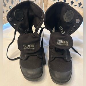 Palladium Black Ankle Tie Up Boots